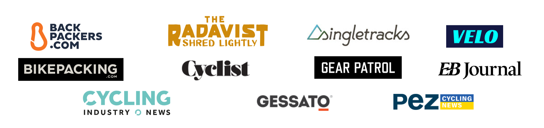 Media logos featuring the Bookman Volume bike light