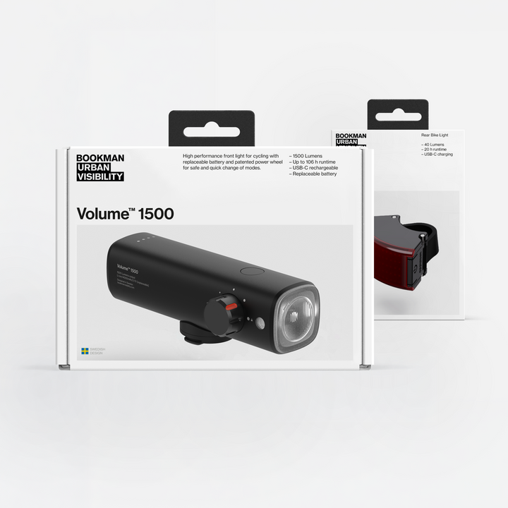 Bookman Volume 1500 front light and Curve rear light bundle