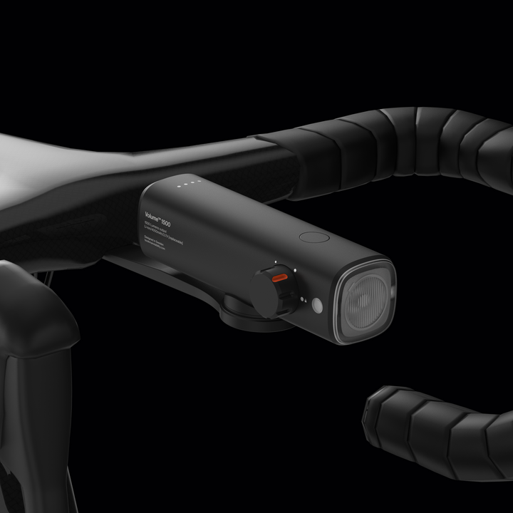 Volume 1500 bike light mount viewed from the front