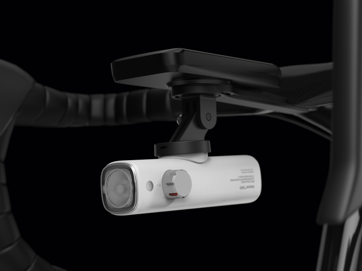 Volume 800 white bike light under-mounted